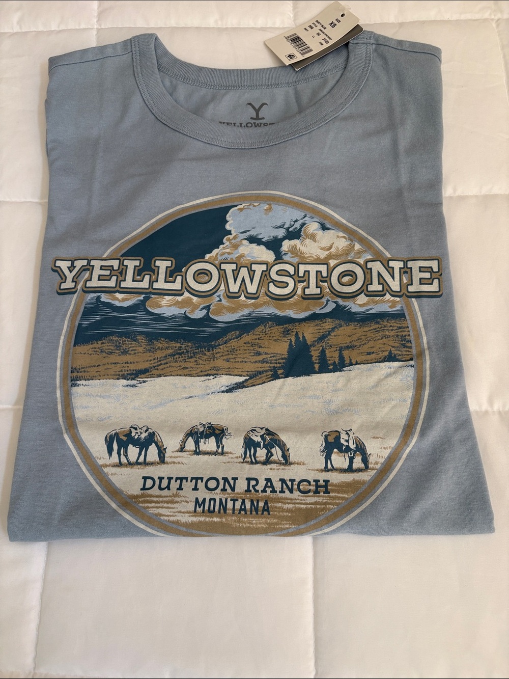 Light Blue Graphic Tee - Dutton Ranch XS